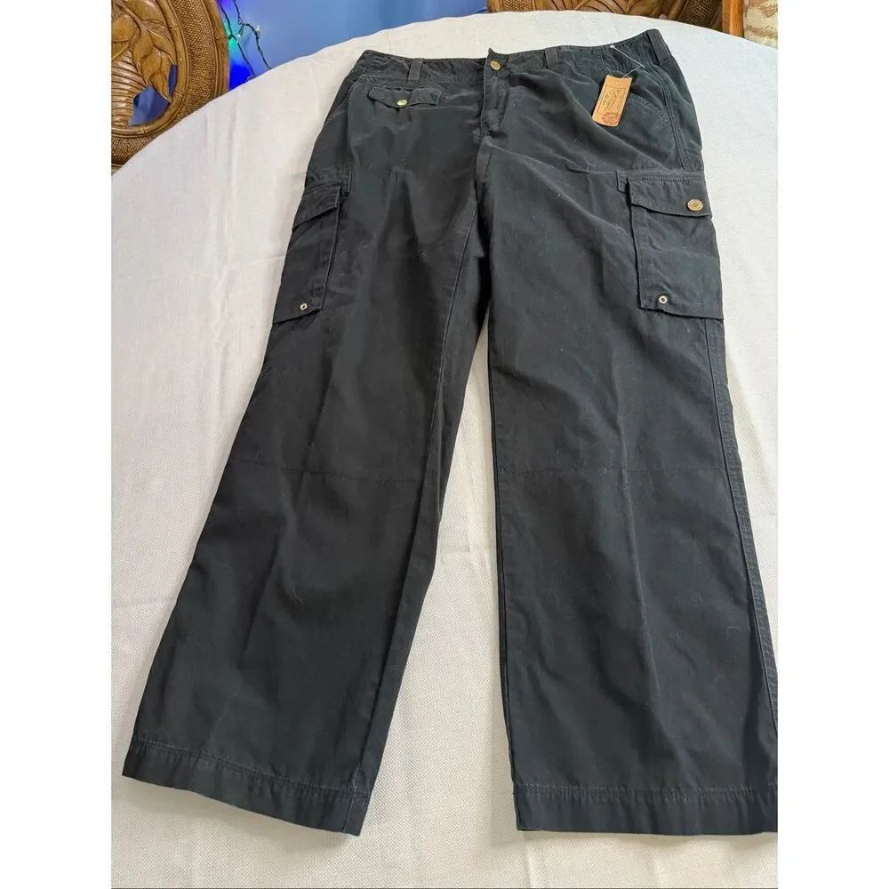 NWT Lauren Ralph Lauren Vintage Black Cargo Pants Size 16 New